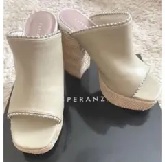 ESPERANZA ベージュ ミュールサンダル 高ヒール