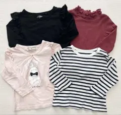 女の子向け 長袖カットソー 90cm 4枚セットまとめ売り