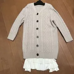 アプワイザーリッシェ　ベージュニットワンピースとペチコートのセット