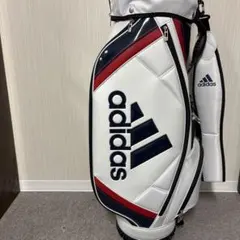 adidas キャディバッグ ホワイト/ネイビー/レッド