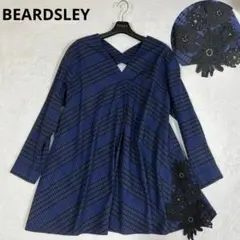 BEARDSLEY ビアズリー フラワーレース チェック Aライン チュニック