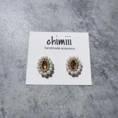 No.955 ハンドメイド　ビーズ刺繍　ピアス