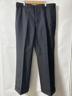 「即日発送」M ダークグレー ストライプ オフィスワイドスーツスラックス