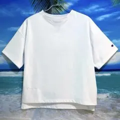 Champion レディース半袖Tシャツ 白 ロゴ刺繍