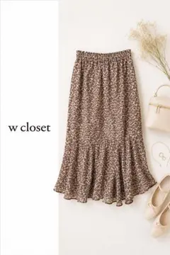wcloset ダブルクローゼット　花柄ペラペラフレアスカートのサムネイル