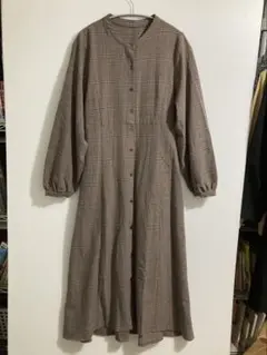 Global work Mサイズ シャツワンピース ブラウン系チェック