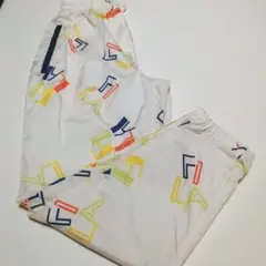FILA ロゴプリント トラックパンツ ホワイト/マルチカラー