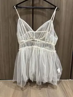 ホワイト シフォン キャミソール チュールキャミチュニックのサムネイル