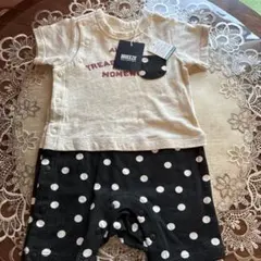 BREEZE アイボリー ドット柄ロンパース 70