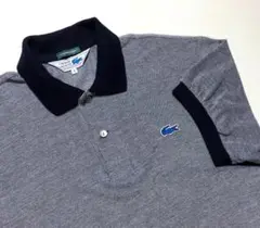 限定版　CHEMISE LACOSTE　ポロシャツ　M　青ワニ　裾リブ　日本製