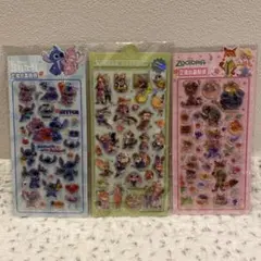 24h以内発送　ズートピア スティッチ　立体シール ボンボンドロップシール　3枚