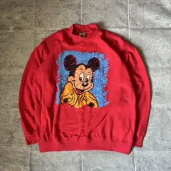 【激レア 】 90s ミッキースウェット ヴィンテージ XL 赤 USA古着