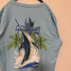 M US 古着 Ｔシャツ カジキマグロ 魚柄 マリン