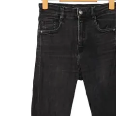 グランジ ザラ ブラックスキニーデニム ダメージ ウォッシュド 36 ムラ感