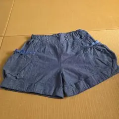 リボン付きダークブルー パンツ 160