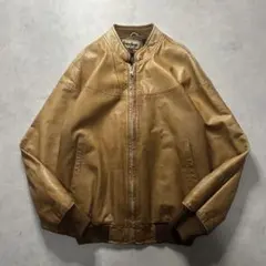 90s vintage real leather jacket brown