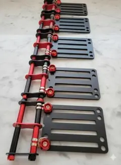 ブラック×レッド 2連チェーン付 カスタムニックス風ベルトループ 腰道具 腰袋