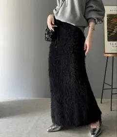 classicalelf シャギーファータイトロングスカート