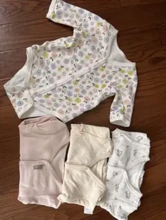 ベビー肌着4枚セット 70cm 動物柄 花柄