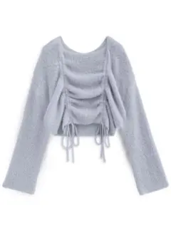 ドロストフェザーニットトップス[tu1498] grl