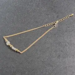 ゴールドカラー ビーズデザイン ブレスレット アジャスター付き 上品