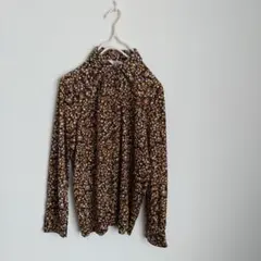 M.T.PANDRE古着花柄シャツ茶ブラウン日本製レトロ昭和ヴィンテージ11