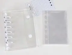 シール帳 A7 クリアバインダー リフィル10枚付き 透明 シール収納 白