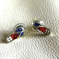 [ハワイアンジュエリー ]アメリカっぽい柄のクリスタルスタッドピアス