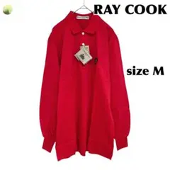 【未使用品】RAY COOK レイクック ポロシャツ 長袖 レッド M メンズ