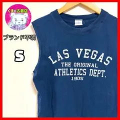 usa古着 LAS VEGAS タンクトップ プリント ネイビー S