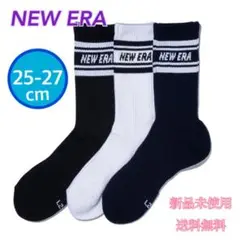 NEW ERA ニューエラ クルーソックス 25-27cm 新品 マルチ黒白紺
