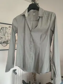 H&M ストライプ 長袖シャツ Lサイズ