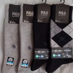 POLO ソックス 25-27cm グレー ブラック セット