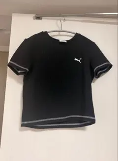 PUMA ワッフル素材 半袖Tシャツ ブラック M