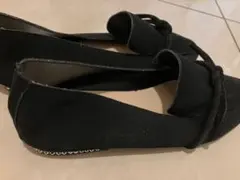 値下げ‼️黒 ストーン付き バレリーナシューズ、23.0