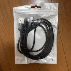 3in1 充電ケーブル (ライトニング、タイプC 、マイクロusb)ブラック
