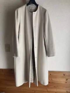 ユナイテッドアローズ　ノーカラーコート　ベージュ　40 汚れあり