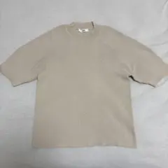 MURUA 半袖 リブニット ベージュ Fサイズ