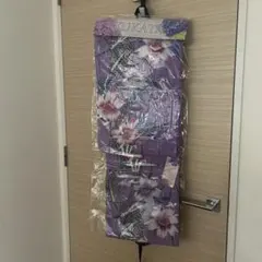 紫花柄浴衣・赤帯セット