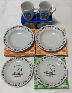 【非売品/未使用】スヌーピー 食器ペアセット 陶器製 6点