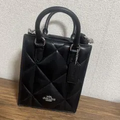 COACH ブラック ショルダーバッグ キルティング