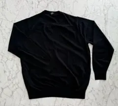 ユニクロ　ウォッシャブルコットンメリノクルーネックセーター　黒　XXLサイズ