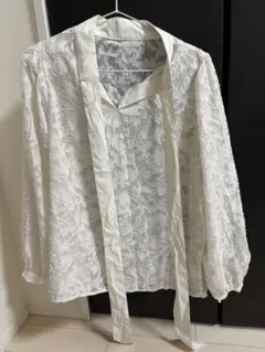 GRL キャミ付き花柄シアーボウタイブラウス[gm663]