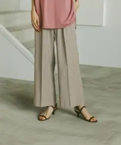 新品 タグ付き GLOBAL WORK スッキリイージーパンツ 杢ベージュL