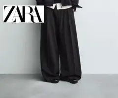 【美品】ZARA ワイドレッグプリーツパンツ　JP30(EU38)