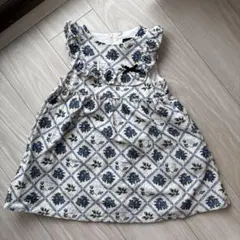 BEBE パティスリーフラワープリントワンピーススカート　ブルー　花柄