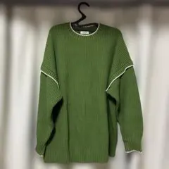 LOWEST FARM グリーン オーバーサイズニット