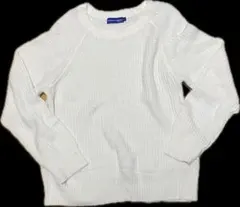 ホワイト ニット セーター ラグランスリーブ