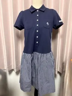 ネイビー ポロシャツスタイル ワンピース PEARLY GATES ゴルフ用