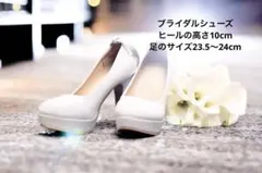 シルバーブライダルシューズ23.5〜25cm【ヒール10cm】